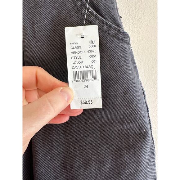 NWT Pacsun Black High Waisted Paperbag Relaxed Fit Mom Normcore Jean Size 24/0 - Picture 5 of 7